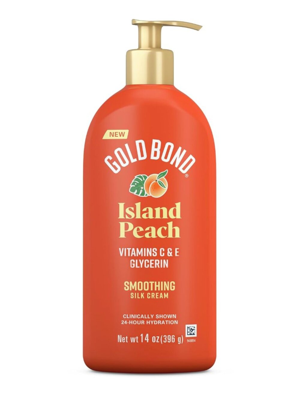 Gold Bond Island Peach Smoothing Silk Cream 24-Hour Hydrating Body Lotion